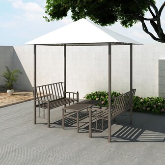Tuinpaviljoen met tafel en bankjes 2,5x1,5x2,4 m 1