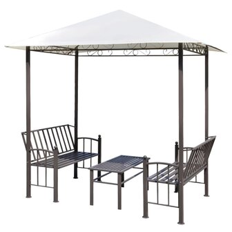Tuinpaviljoen met tafel en bankjes 2,5x1,5x2,4 m 2