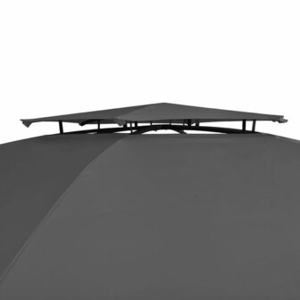 Tuinpaviljoen met gordijnen hexagonaal 360x265 cm 4