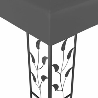 Prieel met LED-lichtslinger 3x3 m antracietkleurig 5