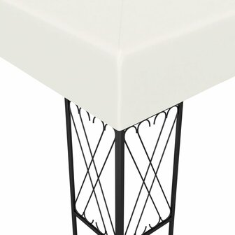 Prieel met LED-lichtslinger 3x4 m stof cr&egrave;mekleurig 6