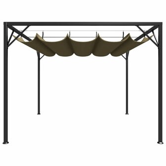 Tuinprieel met uittrekbaar dak 180 g/m&sup2; 3x3 m taupe 2