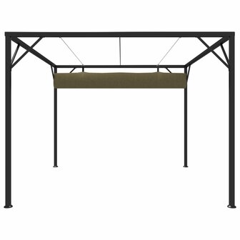 Tuinprieel met uittrekbaar dak 180 g/m&sup2; 3x3 m taupe 4