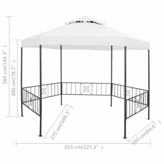 Tuinprieel 180 g/m&sup2; 323x275x265 cm wit 8