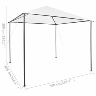 Prieel 180 g/m&sup2; 3x3x2,9 m wit 8