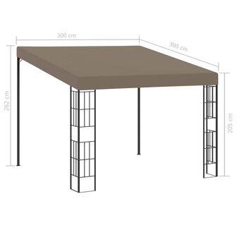 Wandprieel 3x3 m stof taupe 6