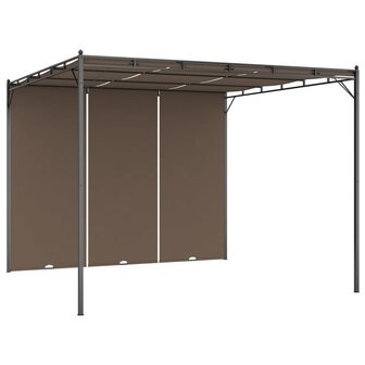 Tuinprieel met zijgordijn 3x3x2,25 m taupe 2