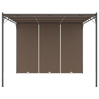 Tuinprieel met zijgordijn 3x3x2,25 m taupe 3