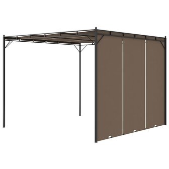 Tuinprieel met zijgordijn 3x3x2,25 m taupe 5