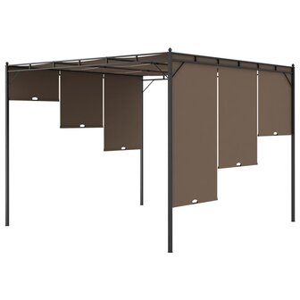 Tuinprieel met zijgordijn 3x3x2,25 m taupe 6