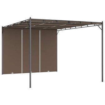 Tuinprieel met zijgordijn 4x3x2,25 m taupe 2