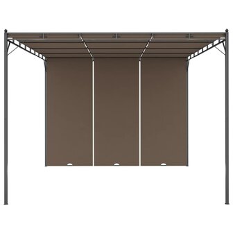 Tuinprieel met zijgordijn 4x3x2,25 m taupe 3