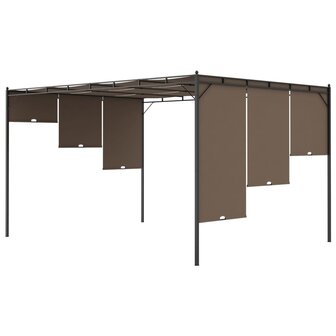 Tuinprieel met zijgordijn 4x3x2,25 m taupe 6
