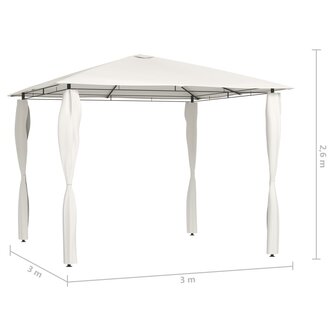 Prieel met paalhoezen 160 g/m&sup2; 3x3x2,6 m cr&egrave;mekleurig 4