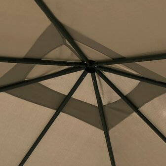 Prieel met paalhoezen 160 g/m&sup2; 3x3x2,6 m taupe 3