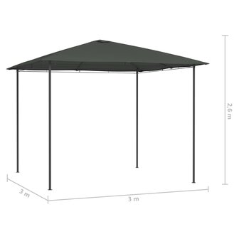 Prieel 160 g/m&sup2; 3x3x2,6 m antracietkleurig 4