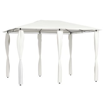 Prieel met paalhoezen 160 g/m&sup2; 3x4x2,6 m cr&egrave;mekleurig 1