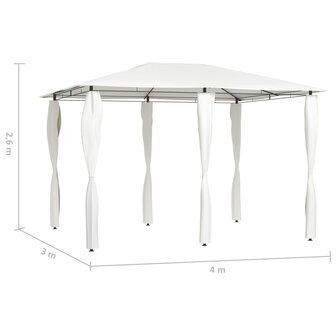 Prieel met paalhoezen 160 g/m&sup2; 3x4x2,6 m cr&egrave;mekleurig 4