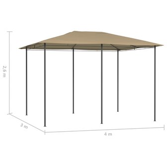 Prieel 160 g/m&sup2; 3x4x2,6 m taupe 4
