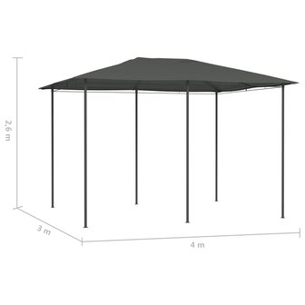 Prieel 160 g/m&sup2; 3x4x2,6 m antracietkleurig 4