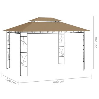 Prieel 160 g/m&sup2; 4x3x2,7 m taupe 6