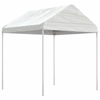 Prieel met dak 4,46x2,28x2,69 m polyetheen wit 2