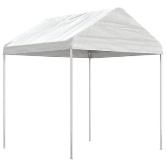 Prieel met dak 6,69x2,28x2,69 m polyetheen wit 2
