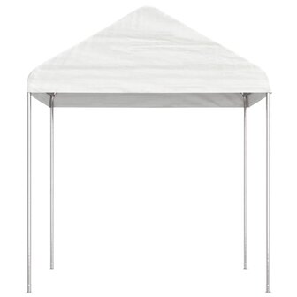 Prieel met dak 6,69x2,28x2,69 m polyetheen wit 3