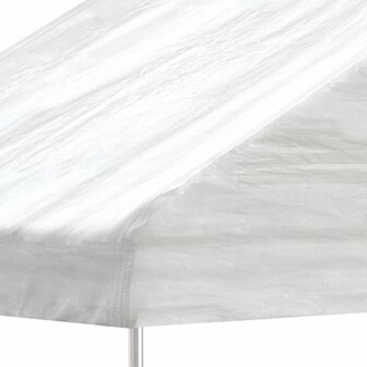 Prieel met dak 6,69x2,28x2,69 m polyetheen wit 4