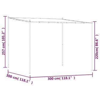 Prieel 3x3 m 180 g/m&sup2; stof en staal antracietkleurig 8