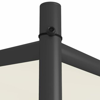 Prieel 4x4 m 180 g/m&sup2; stof en staal wit 6