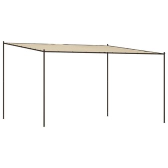 Prieel 4x4 m 180 g/m&sup2; stof en staal beige 2