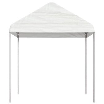 Prieel met dak 2,28x2,23x2,69 m polyetheen wit 2