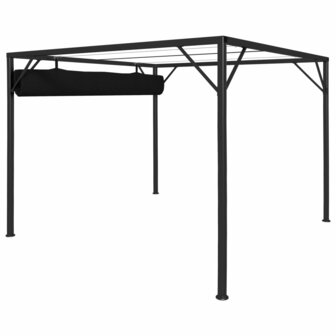 Tuinprieel met uittrekbaar dak 3x3 m antraciet 5
