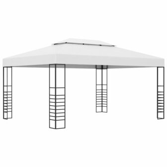 Tuinprieel 4x3x2,7 m gepoedercoat staal wit 1