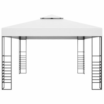Tuinprieel 4x3x2,7 m gepoedercoat staal wit 3
