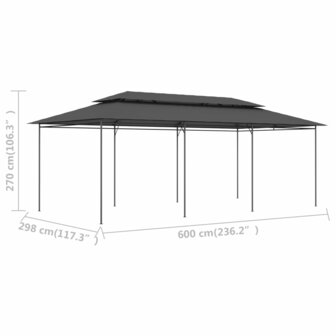 Prieel 600x298x270 cm antraciet 6