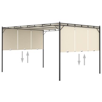 Tuinprieel met zijgordijn 4x3x2,25 m cr&egrave;me 6
