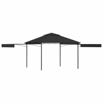 Prieel met uitschuifbare daken 180 g/m&sup2; 3x3x2,75 m antraciet 1