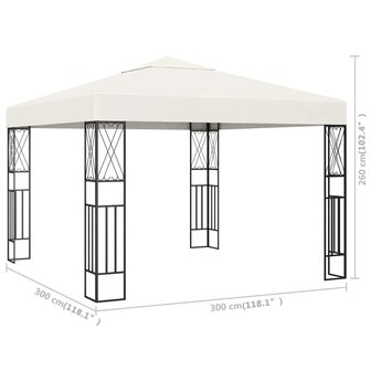 Prieel 3x3 m stof cr&egrave;me 5