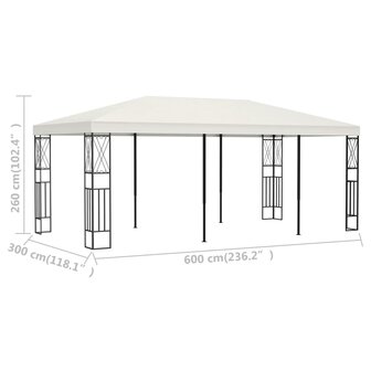 Prieel 3x6 m stof cr&egrave;me 6