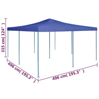 Prieel inklapbaar 5x5 m blauw 7