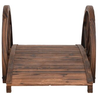 Tuinbrug met half wiel 99x50x38 cm massief vurenhout 4