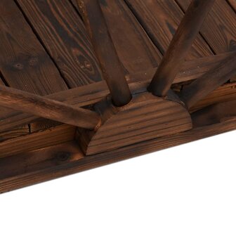 Tuinbrug met half wiel 99x50x38 cm massief vurenhout 5