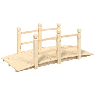 Tuinbrug met leuningen 150x67x56 cm massief vurenhout 2