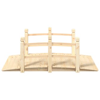 Tuinbrug met leuningen 150x67x56 cm massief vurenhout 3