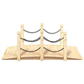 Tuinbrug met kettingrails 150x67x56 cm massief vurenhout 3