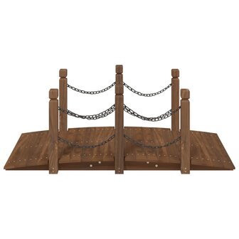 Tuinbrug met kettingrails 150x67x56 cm massief vurenhout 3