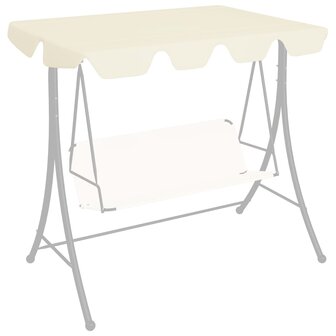 Vervangingsluifel voor schommelbank 188/168x145/110 cm cr&egrave;me 1