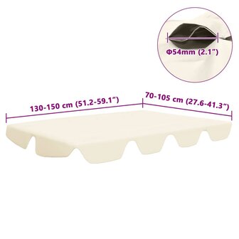 Vervangingsluifel voor schommelbank 150/130x105/70cm cr&egrave;mekleur 6